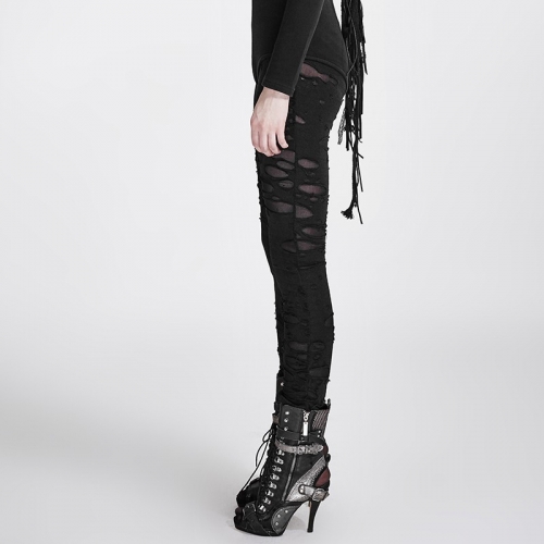 Punk Rave K-099 Hot Design With Individual Broken Hole Punk Hollow-Out Pants