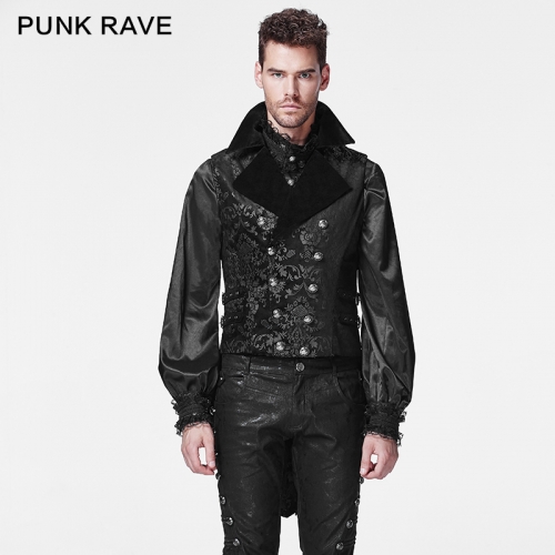 PUNK RAVE wholesale gothic cotton man waistcoat Y-596