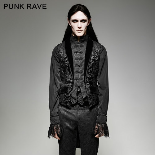 PUNK RAVE Swallow Tail Sleeveless Velveteen Jacket Y-696