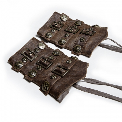 PUNK RAVE Coffee steampunk heavy metal rivet gloves S-200