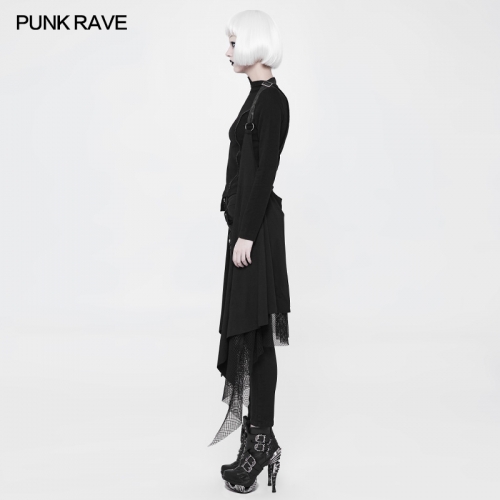 Punk Rave long loose mesh vest WY-918