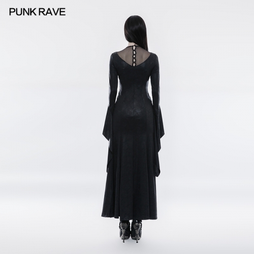 PUNK RAVE Gothic Gorgeous Split Long Dress WQ-349