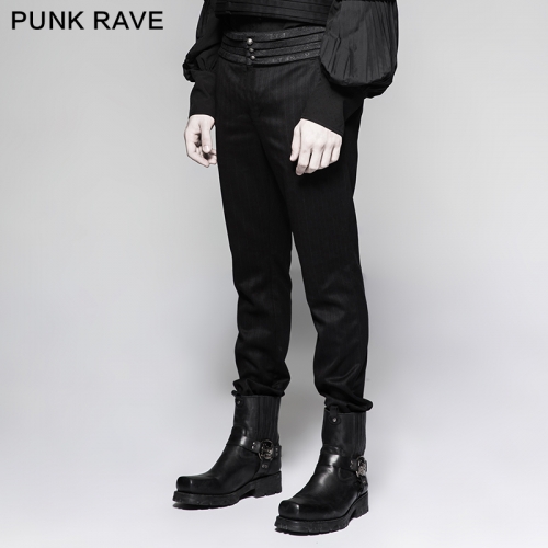 PUNK RAVE Gentleman Steampunk Striped Trousers K-280