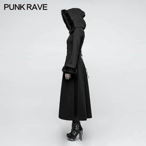 Punk Rave Gothic Winter Long Women's Coat Y-796