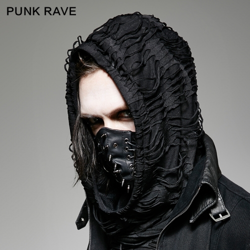 PUNK RAVE Adjustable Elastic Band Rivets Leather Mask S-182