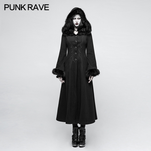 Punk Rave Gothic Winter Long Women's Coat Y-796