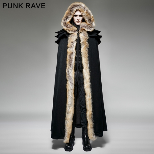 Punk Rave Gothic Men's overbearing winter long cloak  Y-673