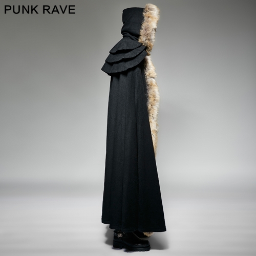 Punk Rave Gothic Men's overbearing winter long cloak  Y-673