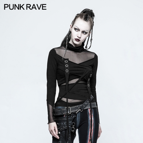 PUNK RAVE punk tailor network multi split t-shirt T-480