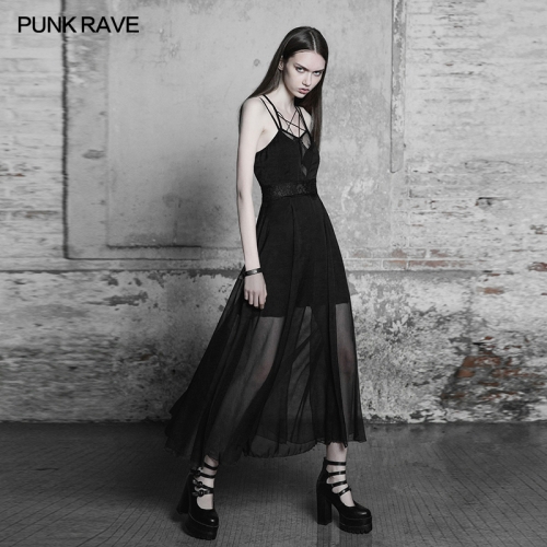 Punk Rave Cothic Strap Lace Dress