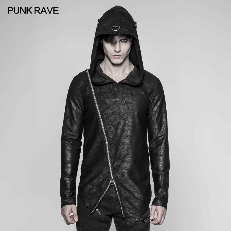 PUNK RAVE Punk Cool Black Pullovers Hoodie OT-532