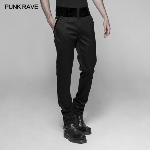 PUNK RAVE Gothic Dark Stripes Trousers WK-333