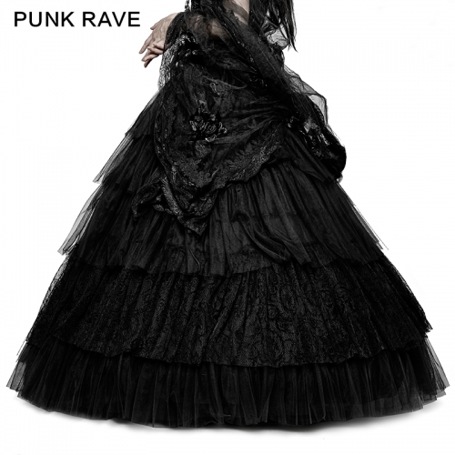 PUNK RAVE gothic women black skirt Q-317