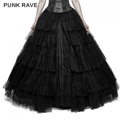 PUNK RAVE gothic women black skirt Q-317