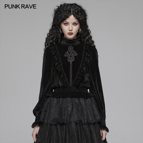 Gothic Drak-Grain Velvet Blouses WT-571TCF