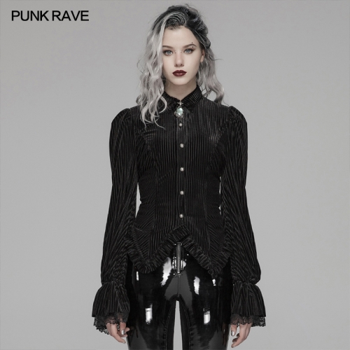 Gothic Dark-Grain Velvet Shirt WY-1041CCF