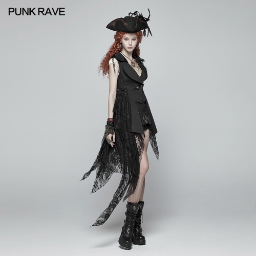 Gothic Dark Asymmetrical Vest  WY-1024MJF