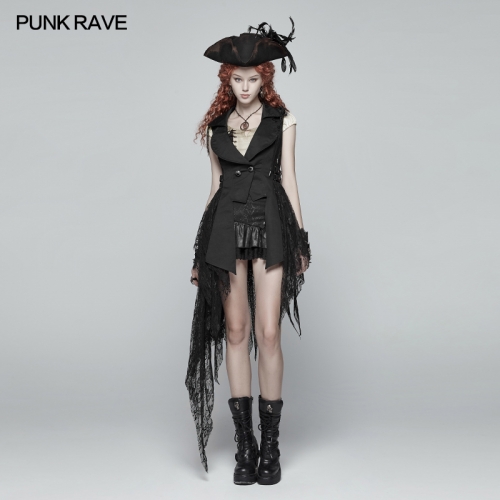 Gothic Dark Asymmetrical Vest  WY-1024MJF