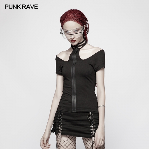 Punk Off Shoulder short t-shirt WT-553TDF