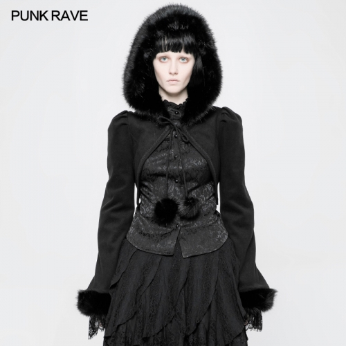 PUNKRAVE Lolita Imitation Rabbit Hair Short Coat WLY-079EDF