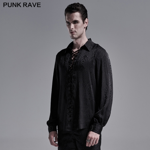 Gothic black jacquard shirt WY-1279CCM