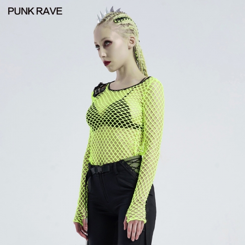 personality freen punk perspective mesh t-shirt WT-627TCF