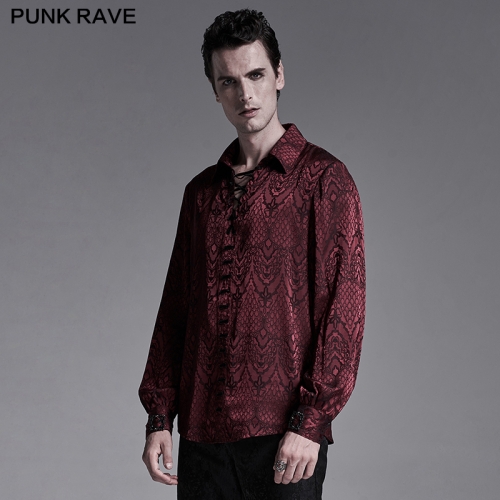 Gothic red jacquard shirt WY-1279CCM