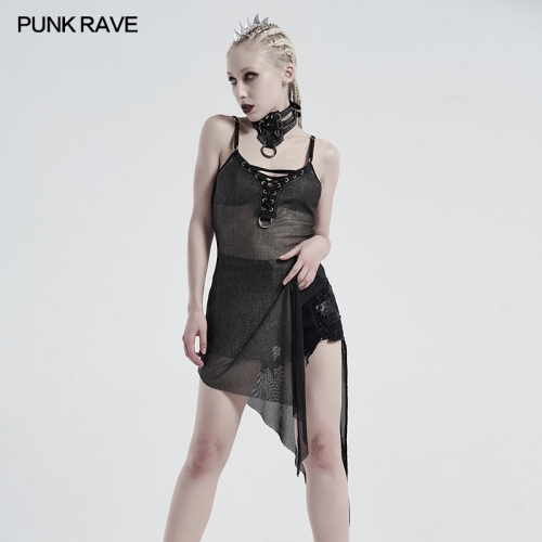 Punk daily perspective silver mesh camisole WQ-495LQF