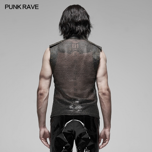 Punk see-through sleeveless vest WT-620BXM