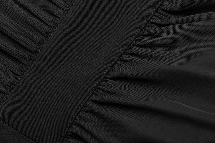 Square Neck Long Sleeve Eyelash Lace Spliced Slit Evening Dress Zipper Back Asymmetrical Hem Slim Fit Dress main image 0