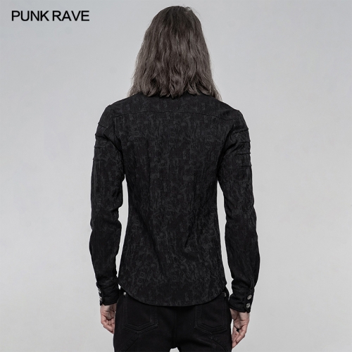 Elastic Jacquard Punk Long Sleeve Shirt WY-1225CCM