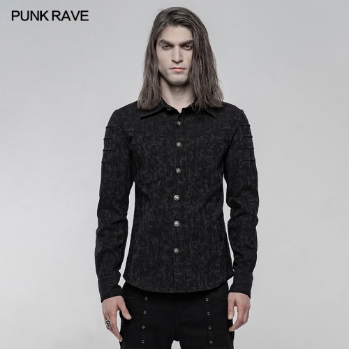 Elastic Jacquard Punk Long Sleeve Shirt WY-1225CCM