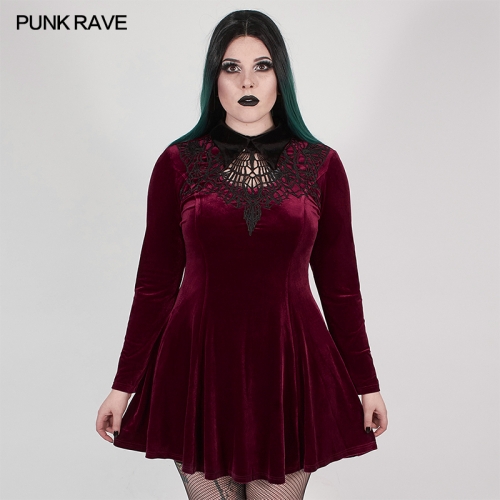 Goth Oversize Red Vines Dress DQ-509LQF-RD