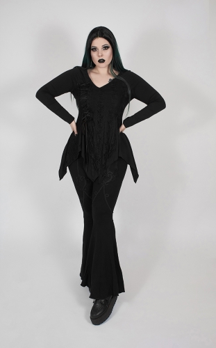 Gothic  Plus Size gorgeous V-neck Mesh Lace Dress DT-667DQF