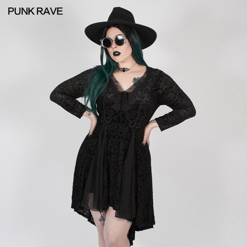 Gothic Abyss Burnt Flower  Plus Size Dress DQ-517LQF