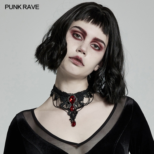 Goth Gem Necklace PUNK RAVE WS-469LHF