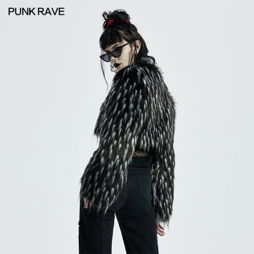 Goth Dark Plush Short Coat WY-1314MDF
