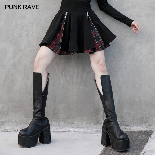 Punk Wide Waist Sun Swing Skirt OPQ-948BQF