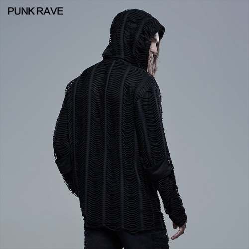 Goth Loose Knit Hoodie PUNK RAVE WT-688TCM