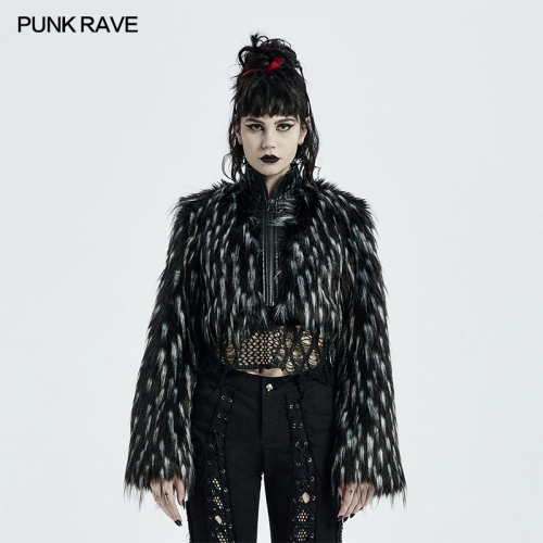 Goth Dark Plush Short Coat WY-1314MDF