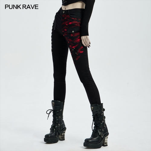 Punk blood dark denim women trousers WK-462NCF