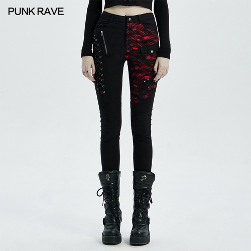 Punk blood dark denim women trousers WK-462NCF