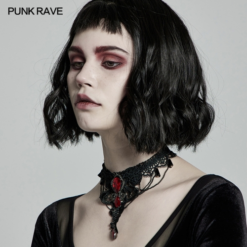 Goth Gem Necklace PUNK RAVE WS-469LHF