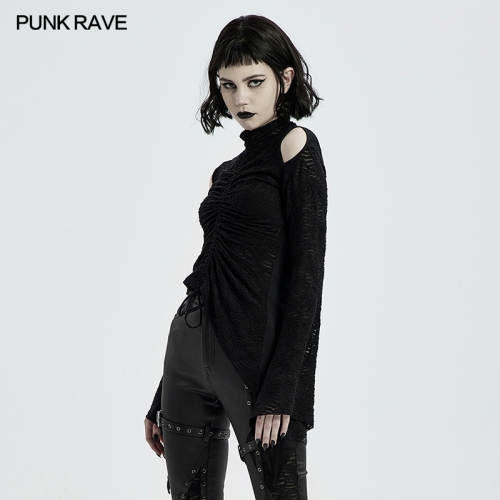 Punk Rave Gothic Drawstring Long Sleeve T-shirt WT-671TCF