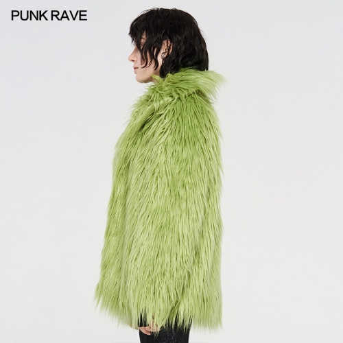Punk Simple imitation green fur coat WY-1059XCF