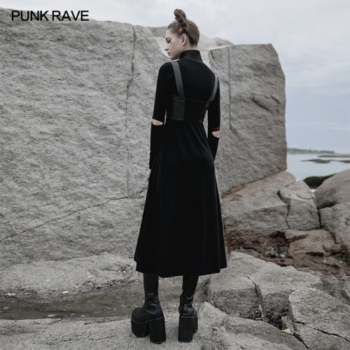 Punk Knitted high-neck long coat OPY-487XCF