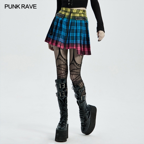 PUNK plaid half skirt WQ-538BQF