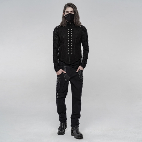 PUNKRAVE Gothic Red Zipper Heavy Metal Short Coat WY-1242MJM