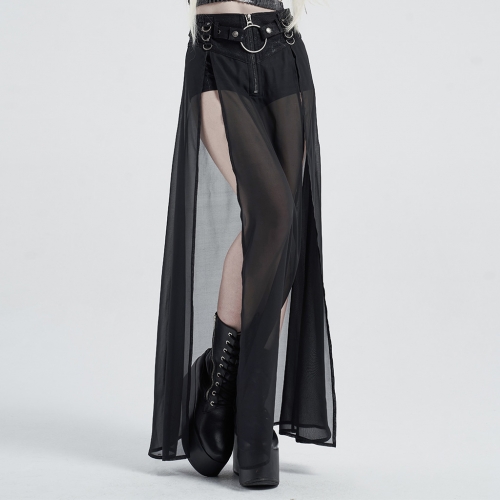 PUNKRAVE fake two-pieces chiffon half skirt WQ-494DQF