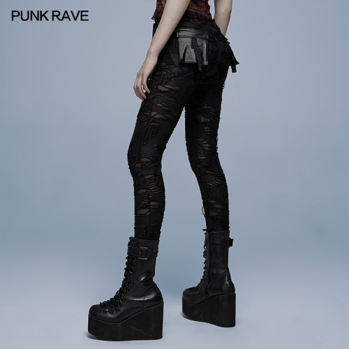 Daily Gothic Ragged Leggings WK-492DDF